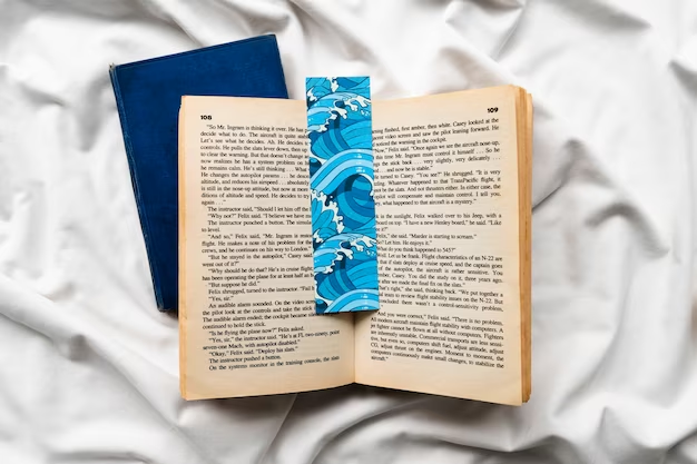 Open book with a bookmark