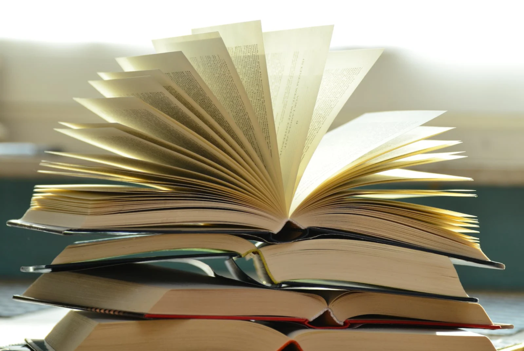 Stack of books on the table