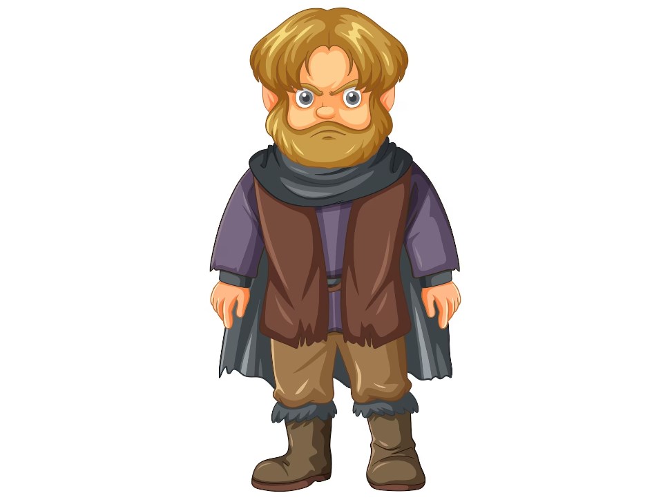 a medieval dwarf cartoon character